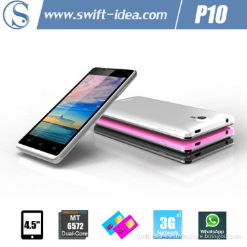 4.5 Inch Mtk6572A Dual Core 3G Unlocked GPRS Digital Mobile Phone (P10)